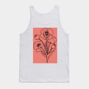 Drawing of a poppy Tank Top